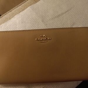 Coach Light Brown Leather Clutch
